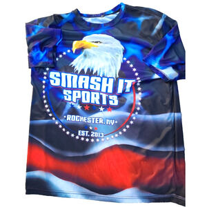 Smash It Sports Rochester Men's LS Shirt Size XXL Bald Eagle Statue Of Liberty